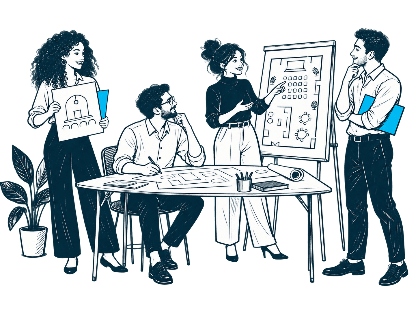 People planning a professional event together
